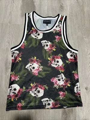 Camiseta sin mangas con estampado de calaveras tropicales pequeñas No Boundaries Foto 1 de 3