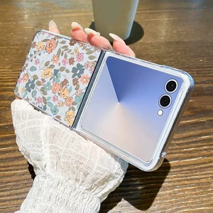 For Samsung Galaxy Z Flip7 Flip6 Flip5 4 3 Shockproof Flower Clear PC Case Cover - Picture 1 of 17