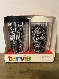 Tazas aisladas de novia y novio Tervis 16 oz. Con Tapa Nuevo - Imagen 1 de 3