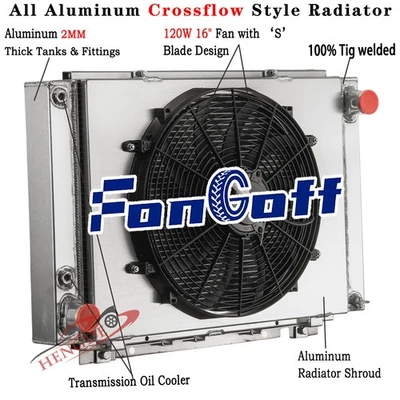 3Row Radiator Shroud Fan Fit 1961-1966 Ford Thunderbird T-Bird 6.4L 6.6L 7.0L AT - Image 1 of 4