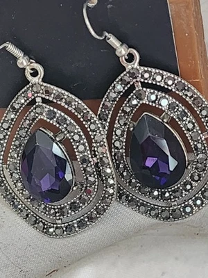 Pendientes colgantes morados paparazzi Foto 1 de 4