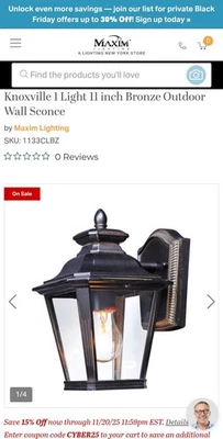 Linterna de pared exterior Maxim Lighting 1133clbz Foto 1 de 2