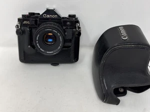Canon A-1 35mm Film Camera w/ Power Winder Case FD 50mm 1:1.8 Lens - Picture 1 of 5