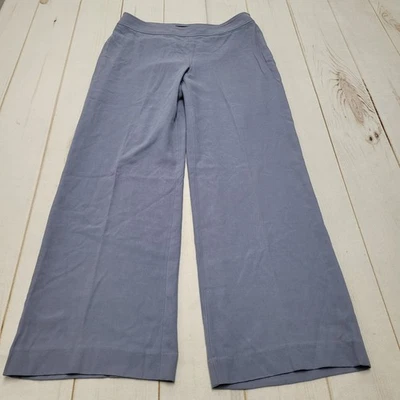 Pendleton 100% Seda Pantalones Pierna Ancha Alto Periwinkle Azul Vestido Chino Petite Foto 1 de 4