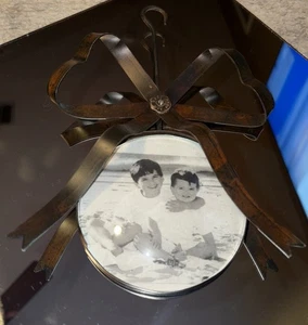 Jan Barboglio Forged Iron Metal Hanging Bow Circle Picture Frame Signed Mexico - Picture 1 of 9