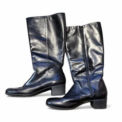 Bota alta Elites Walking Cradles para mujer de caña ancha talla 10WW negra Foto 1 de 4