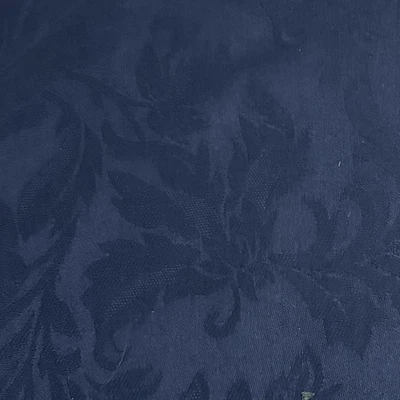 VTG Navy Jacquard Damask Acanthus Leaf Scroll, 4.25 Yd x 54″ Cotton Rayon Blend - Image 1 of 4