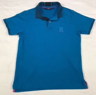 PSYCHO BUNNY Blue Polo Shirt Boys  Kids Size 14/16 Large 100% Pima Cotton - Image 1 of 4