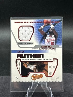 2002 Fleer Authentix Materials - JA-DM Ripped - Darius Miles - Image 1 of 2
