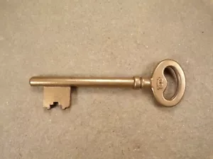 Brass Skeleton Bit Key Vintage Antique Brass Mortise Lock Key Not Hollow Barrel - Picture 1 of 7