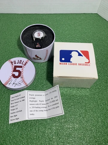 2004 Albert Pujols Game Time Signed Watch St. Louis Cardinals With Tin & Box Cover