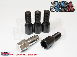 Set of 4 Tuner Locking Wheel Bolts Black Internal Drive M14x1.5 - Picture 1 of 1