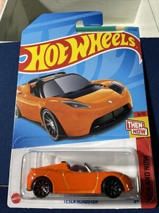 2022 Hot Wheels Tesla Roadster 217/250 Then And Now 6/10 Orange - Picture 1 of 2
