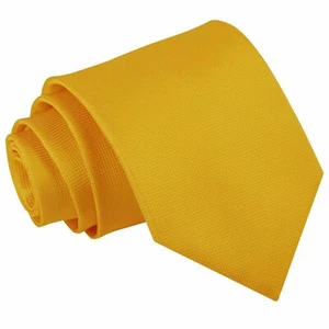 Corbata Dorada Girasol Tejida Lisa Cheque Liso Para Hombre Clásica Boda por DQT - Imagen 1 de 2