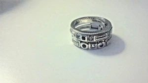 Judith Ripka Sterling Topaz and Sapphire Stack Band Rings - Picture 1 of 6