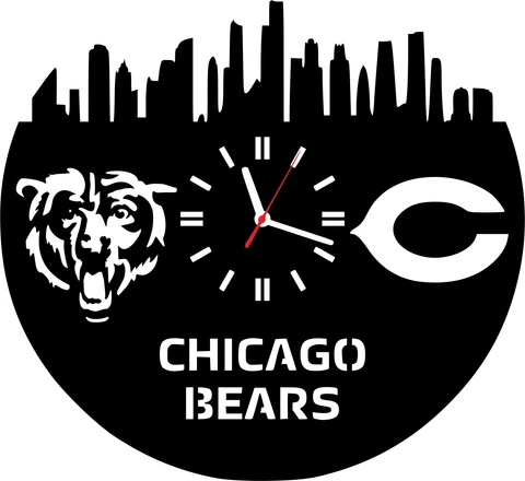 Wooden wall clock nfl team chicago bears football gifts for him men women lover Cover