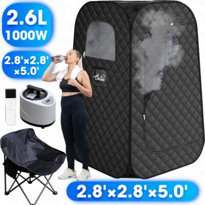 Sauna de vapor portátil de tamaño completo spa personal para el hogar con control remoto con silla de sauna grande Foto 1 de 4