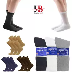 Wholesale Bulk Mens Diabetic Crew Socks Health Circulatory Size 9-11,10-13,13-15 - Picture 1 of 15