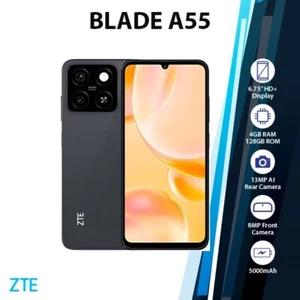 ZTE Blade A55 Android Cell Phone (Black/4GB+128GB/Dual SIM/Unlocked/NEW) - Picture 1 of 3