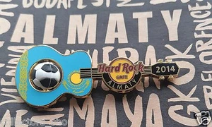 KAZAJSTÁN: PIN DE GUITARRA HARD ROCK CAFE ALMATY (HRC) 2014 Guitarra Bandera de Fútbol - Imagen 1 de 4