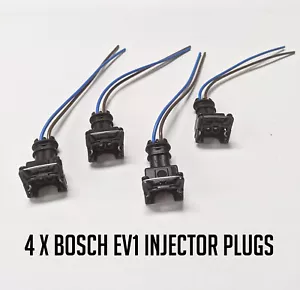 4 x Inyector de Combustible BOSCH Conector Enchufe EV1 OBD1 Coleta Clips de Cableado X 4 - Imagen 1 de 2