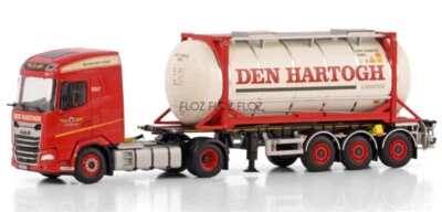 1:50 for WSI for DAF for XG 4X2 CONTAINER TRAILER - 3 AXLE + 20FT TANK CONTAINER - Image 1 of 4