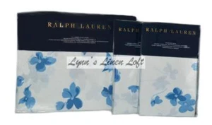 RALPH LAUREN Georgica Maylen Blue Floral FULL/ QUEEN DUVET SHAMS SET - Picture 1 of 9
