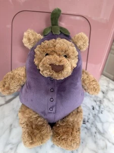 Jellycat Bartholomew Bear Eggplant Costume Plush BNWT - Picture 1 of 5