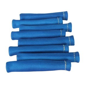 Labwork Blue 1200° Spark Plug Wire Boots Heat Shield Protector Sleeve SBC BBC - Foto 1 di 11