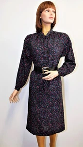 CHRISTIAN DIOR BOUTIQUE Vintage 80s Long Sleeves Dress 44FR 12US Made in France - Picture 1 of 10