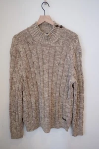 Polo Ralph Lauren Cable Knit Sweater Pullover Roll Neck Mock Fisherman Y2K 90s - Picture 1 of 4