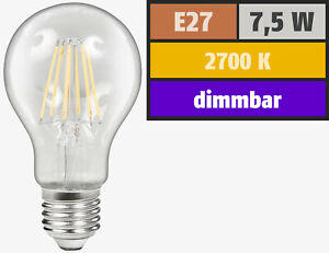 LED Lampe dimmbar E27 800 Lumen warmweiß wie 75 Watt Glühbirne Filament Birne