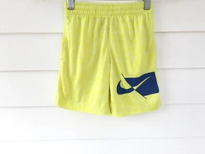 KIDS NIKE BASKETBALL SHORTS LITTLE BOYS SIZE 5/S NEON YELLOW NIKE DRI-FIT SHORTS - Picture 1 of 10