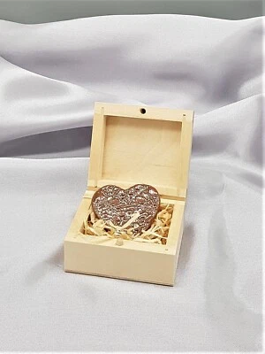 handmade ceramic fridge magnet heart in the box valentines gift - Image 1 of 4
