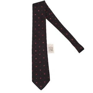 Cravatta collo Italo Ferretti nuova con etichetta colore nero con motivo geometrico rosso lucido misto seta - Foto 1 di 10