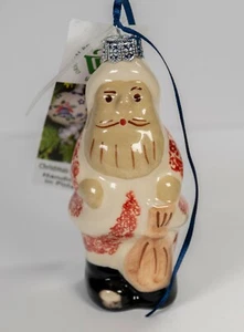 Boleslawiec Polish Pottery Santa Claus Ornament. Hand-Made. Fast Shipping. - Picture 1 of 3