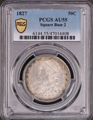 1827 Capped Bust Half Dollar O-108 PCGS AU55 Cover