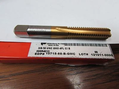 Brubaker Tool 3/8-16 UNC GH5 4FL CI B Tap 005R4013 10715-88-B (st1227) - Image 1 of 2