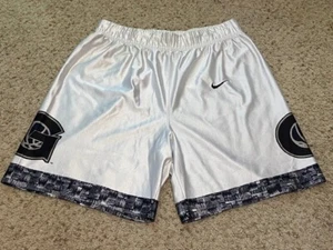 Georgetown Hoyas Vintage Nike Basketball Shorts White Navy Late 90s Size Large L - Picture 1 of 5