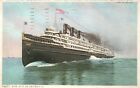 Vintage Postcard 1916 Street City of Detroit Passenger Ship Cruise Boat