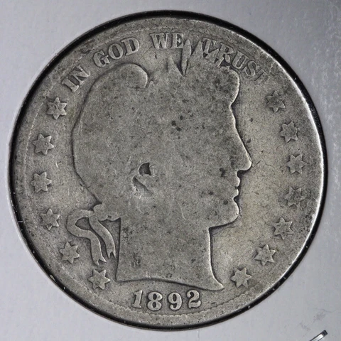 1892 Barber Half Dollar CHOICE GOOD First Year Of Series E853 VANM Cover