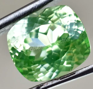 11.75 Ct Natural Green Peridot Cushion Shape VVS Pak Gemstone AGL Certified - Picture 1 of 9