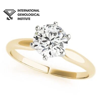IGI 2CT Lab-grown Round Solitaire Diamond Engagement Ring In Platinum & 18k Gold - Image 1 of 4