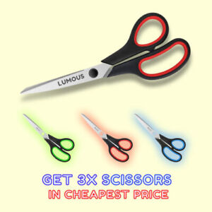 3PCS 9.5” TAILORING SCISSORS STAINLESS STEEL SHEARS DRESSMAKING FABRIC  CUTTING