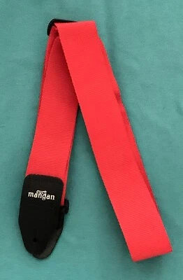 Curt Mangan Original Logo ACE Style Red Guitar Strap Made in USA  - Image 1 of 4