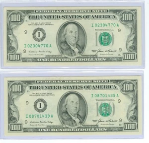 1985 $100 Pair Minneapolis, MN Federal Reserve HIGH GRADE AU Great Birthday Gift - Picture 1 of 2