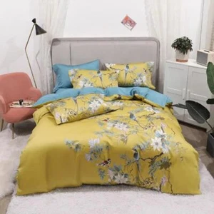 2024 Chic Idyllic Natural Scenery Printed Duvet Cover Set 100% Egyptian Cotton - Picture 1 of 12