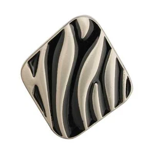 5pcs Zebra Pattern Square Button, Black & Gold, for DIY Clothing & Accessories - Picture 1 of 4