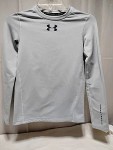 Under Armour Long Sleeve Shirt Athletic Workout Gray Kids Youth Large - Picture 1 of 4