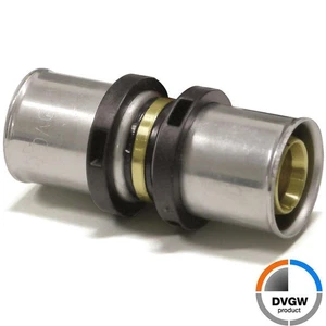 Pipetec Pressfittings Kupplung 16x2 - 20x2 - 26x3 - 32x3 Verbundrohr Fittings - Bild 1 von 4